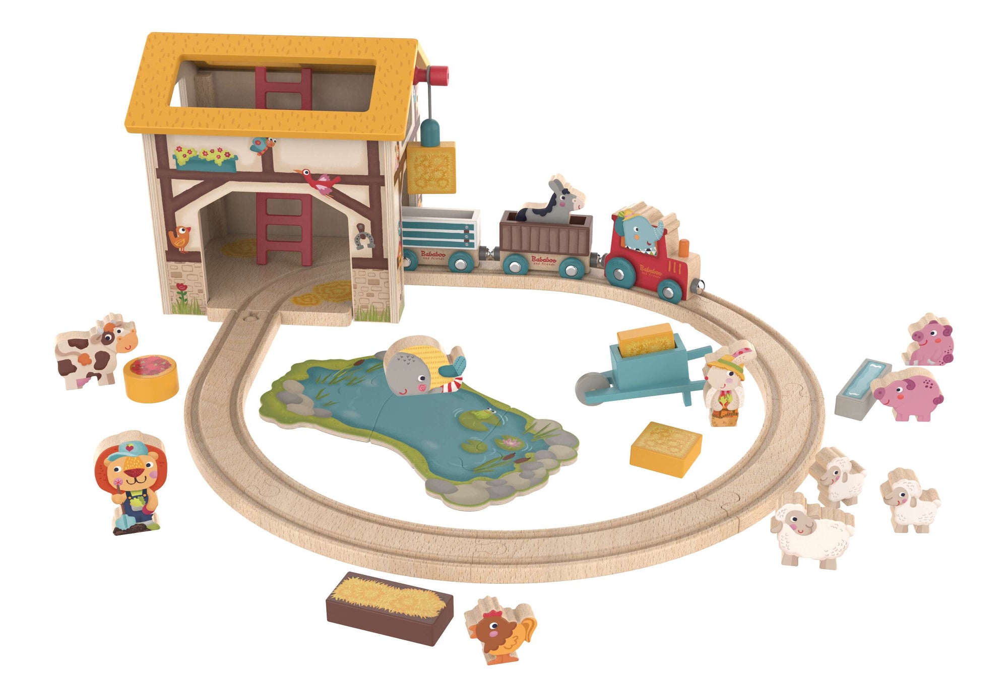 Farm Play World with Wooden Train Tracks [24+ Months]