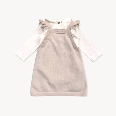 Floral Embroidered Tunic Baby Knit Dress Set (Organic)