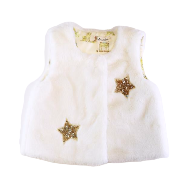 Sequin Star Furry Vest