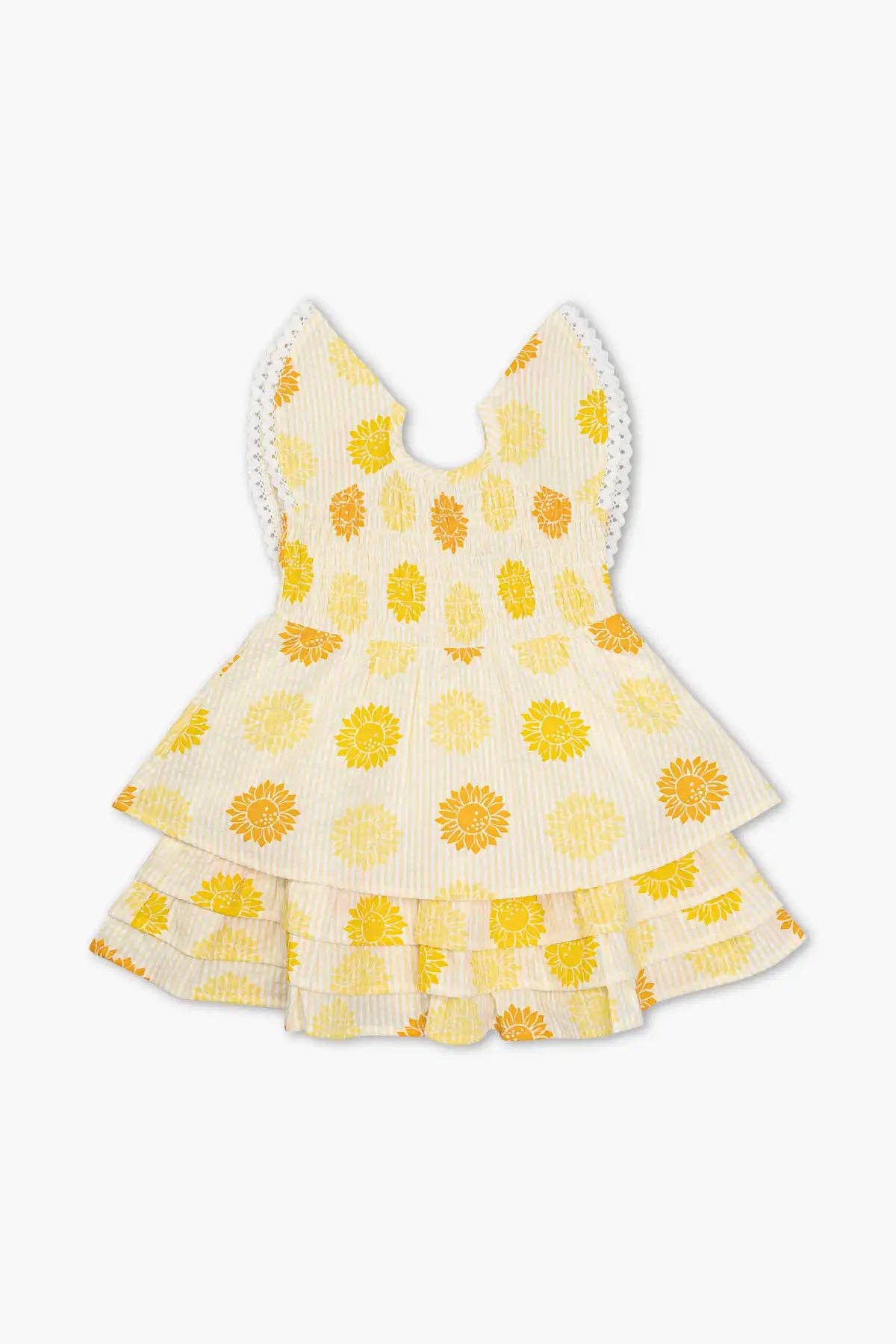 Smocked Ruffle Dress_Sunflower Burst