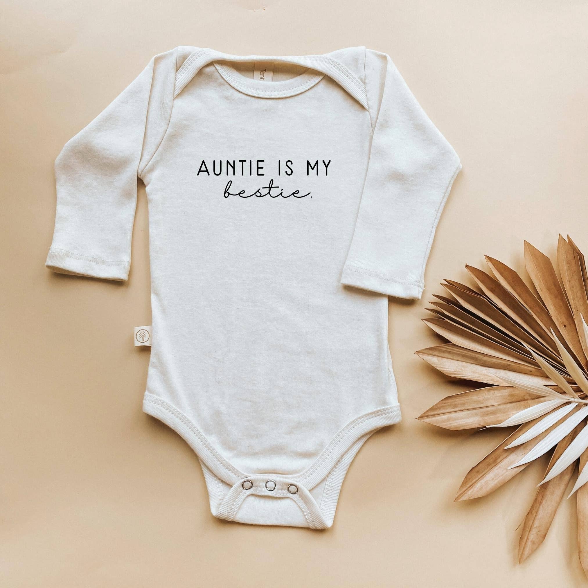 Auntie is My Bestie | Organic Baby Bodysuit | Long Sleeve