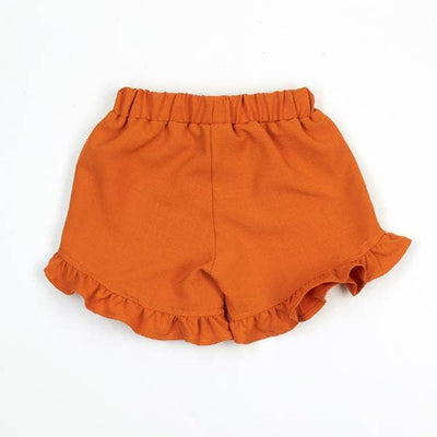 Elastic Waist Ruffle Hem Shorts