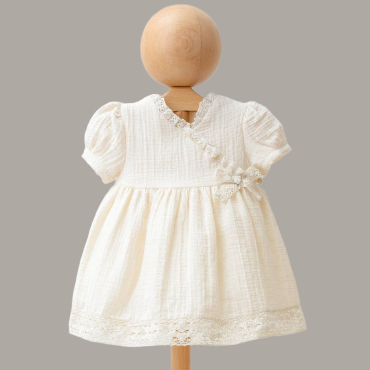 Natural Muslin Collar Dress