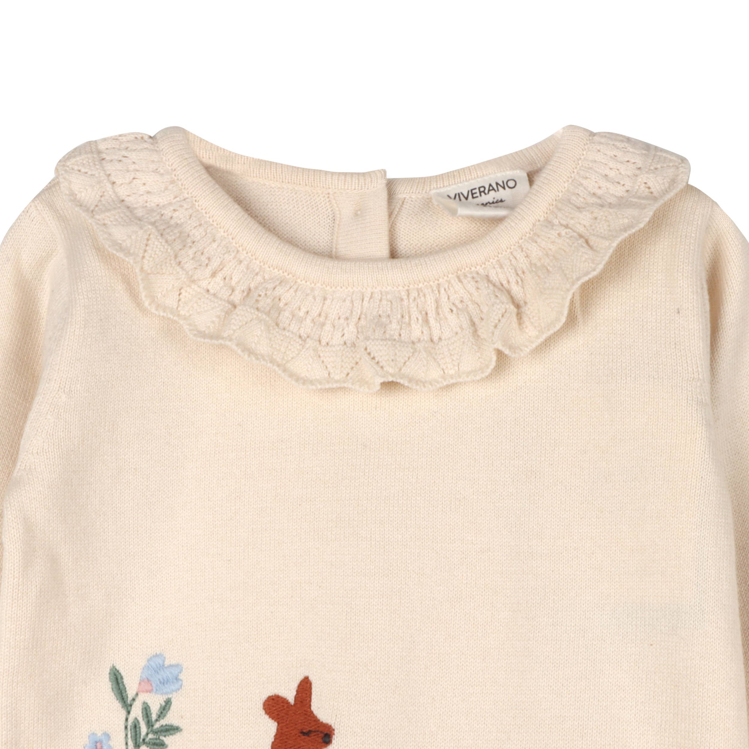Woodland Embroidered Sweater Knit Baby Pullover & Pants. SET