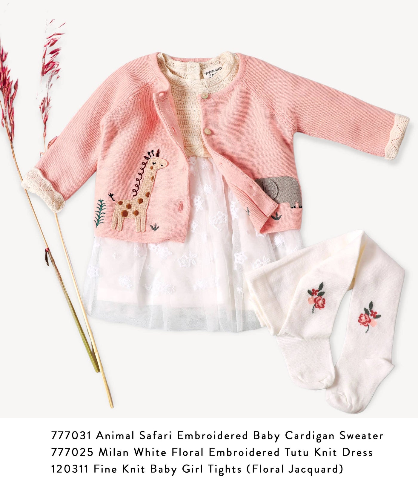 Animal Safari Embroidered Baby Cardigan Sweater (Organic)