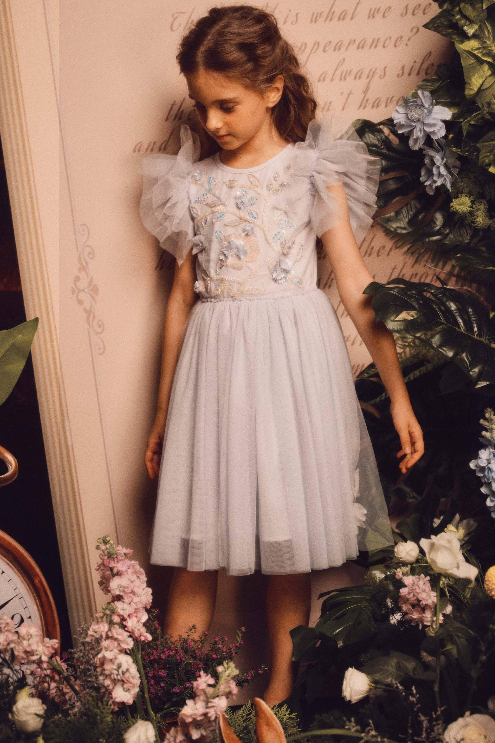 Embroidered Lace Flower Fairy Girl Dress