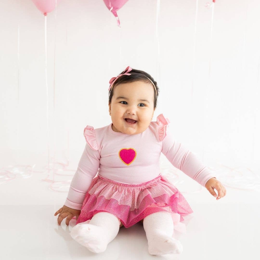 Pink Petal Long Sleeve Tutu Bodysuit