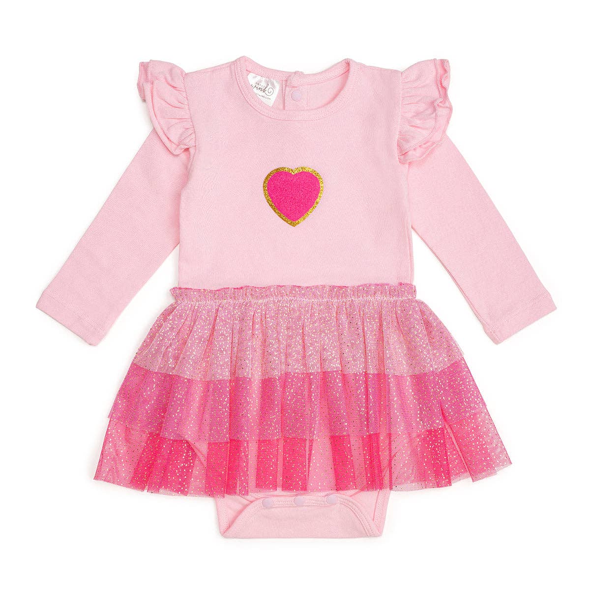 Pink Petal Long Sleeve Tutu Bodysuit