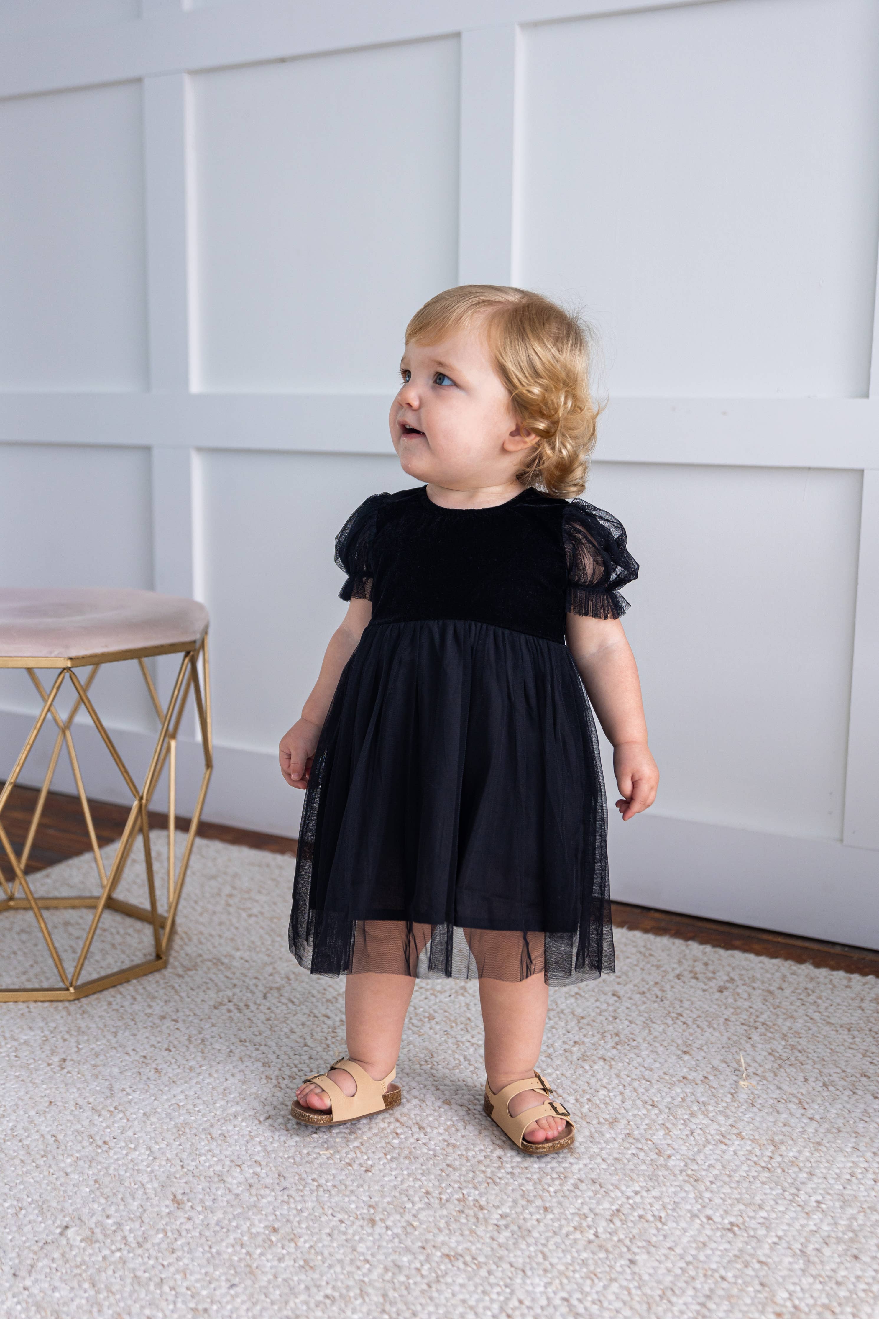 Black Tulle Puff Dress