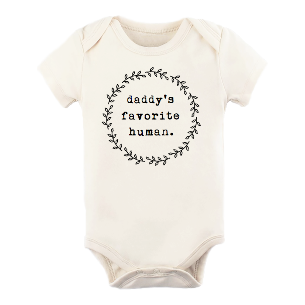 Daddys Favorite Human Organic Cotton Bodysuit | Short Sleeve