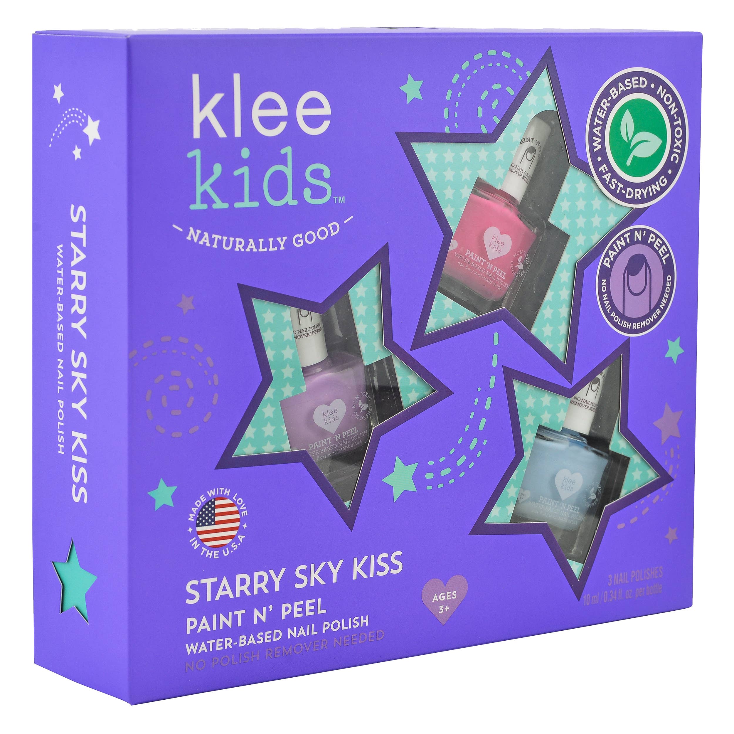 Starry Sky Kiss - Klee Kids Water-Based Nail Polish Set