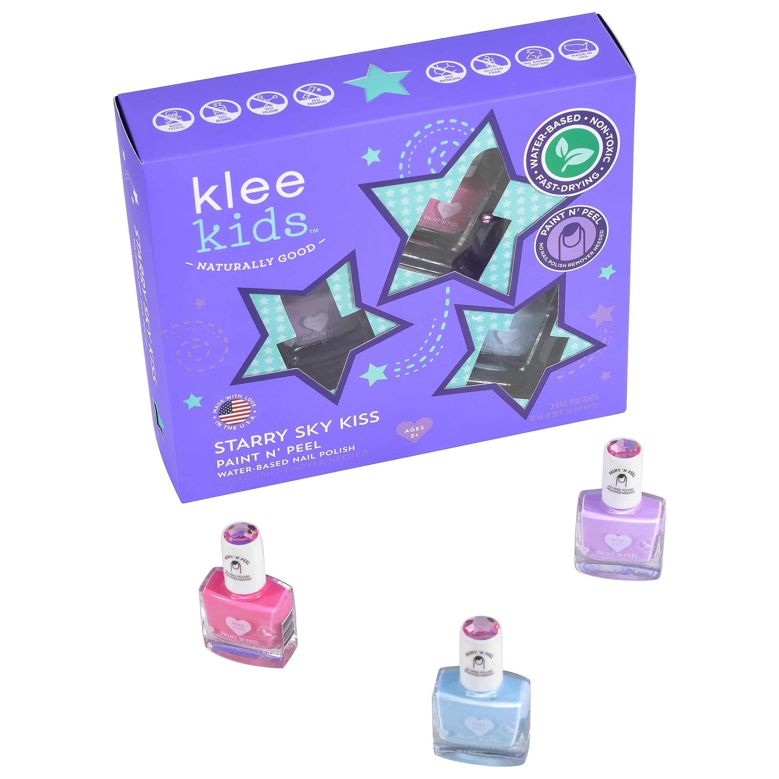 Starry Sky Kiss - Klee Kids Water-Based Nail Polish Set