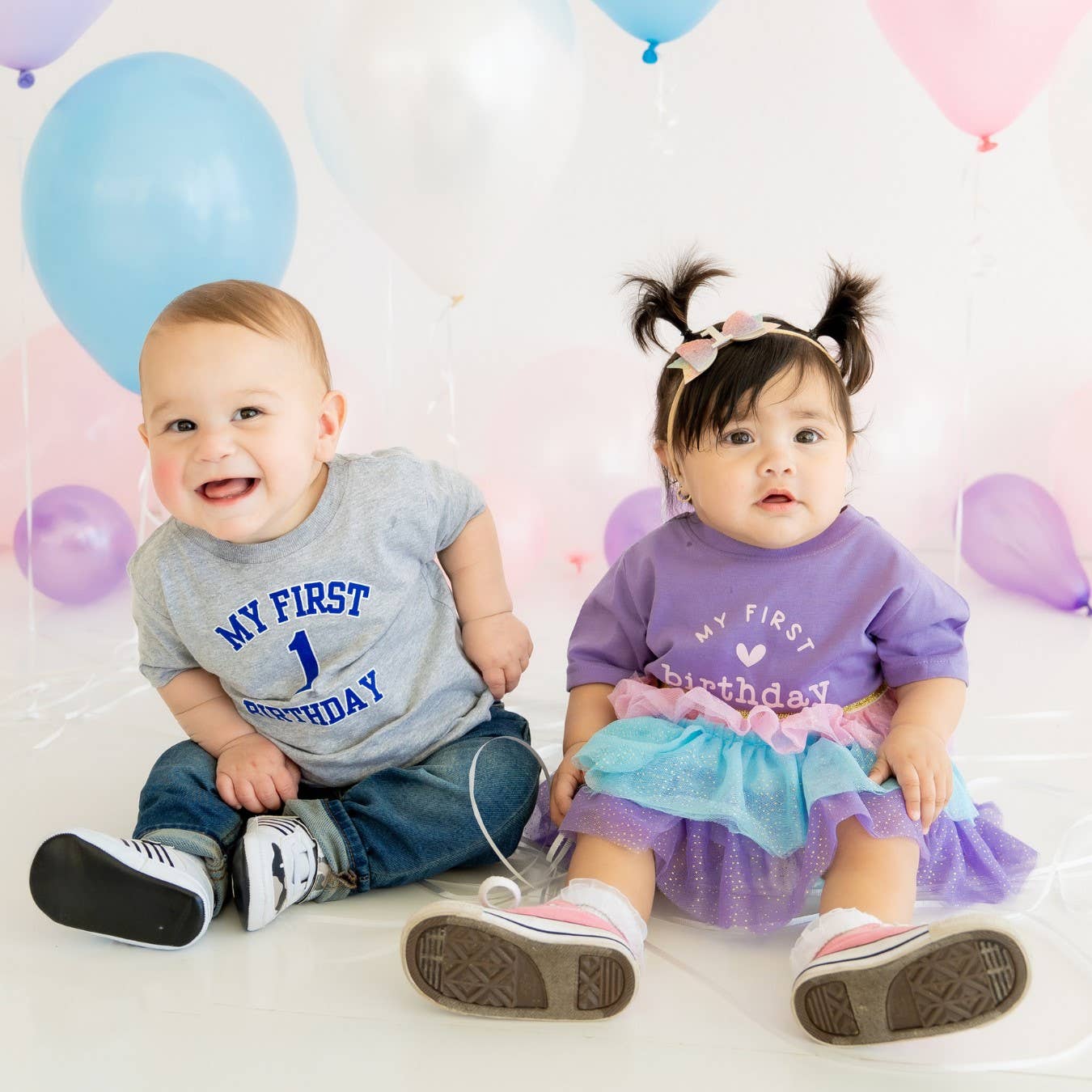 1st Birthday Rainbow Bow Baby Headband