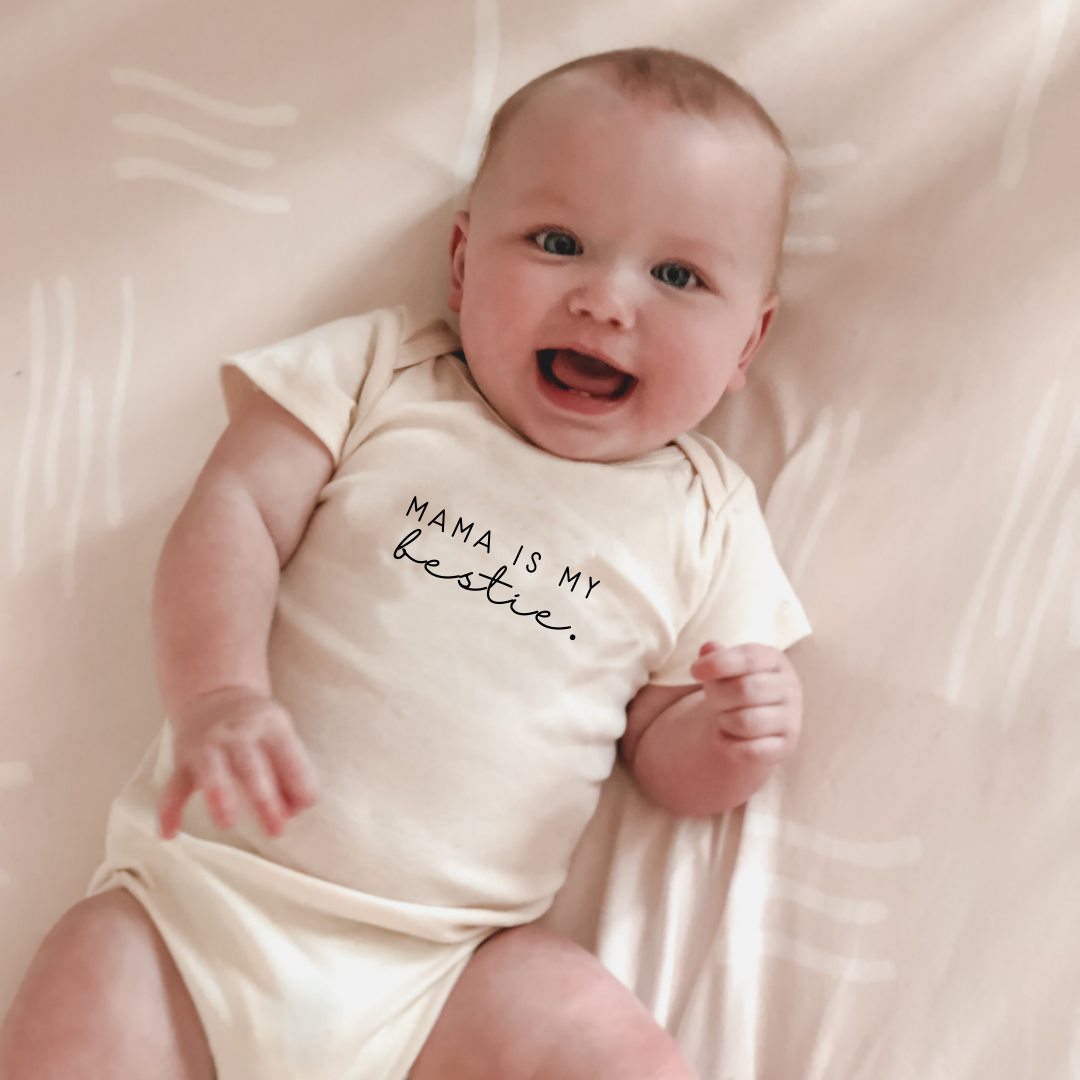 Mama is My Bestie Organic Cotton Bodysuit | Short Sleeve