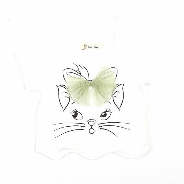 Kitty Tee With Tulle Bow