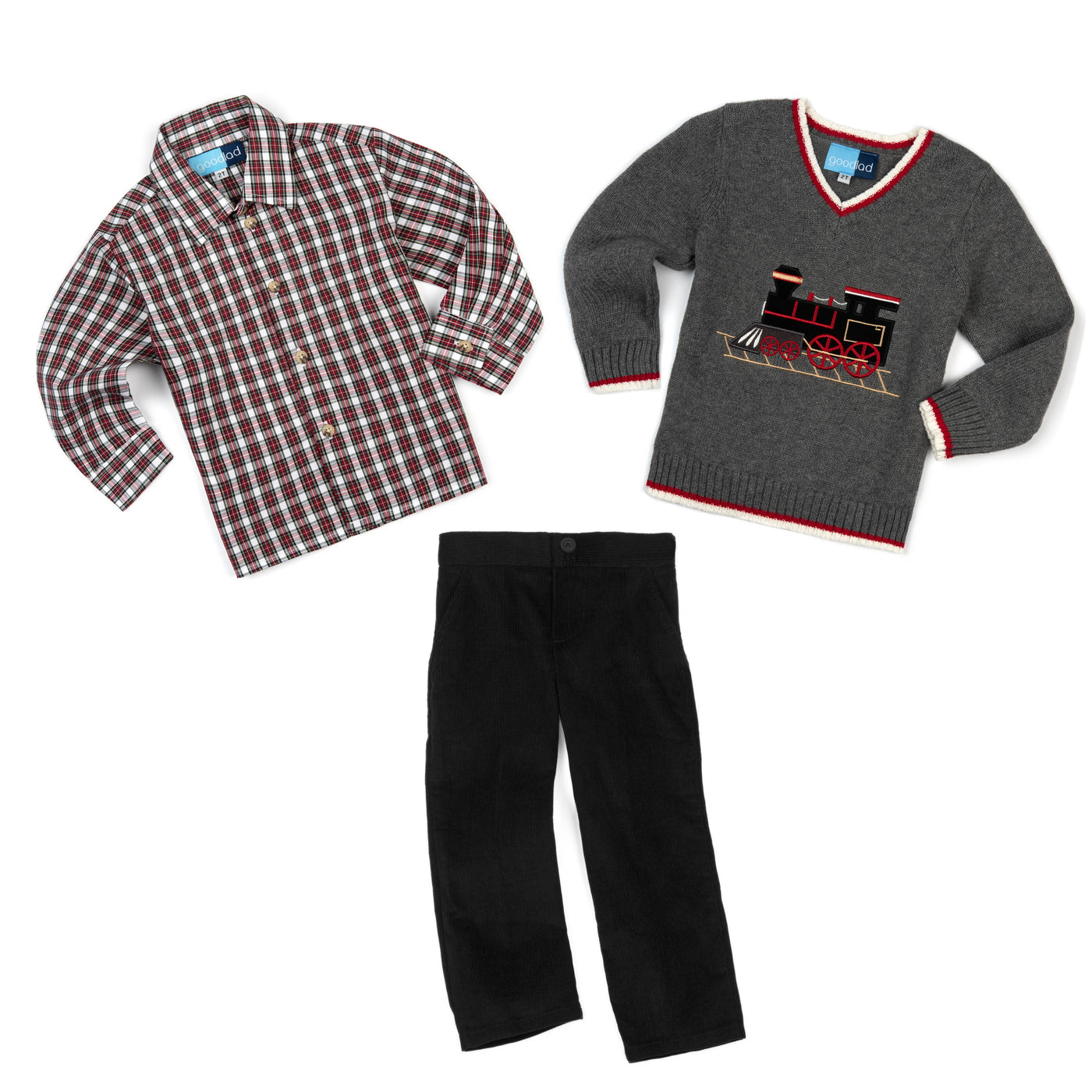 Boys Grey Train Sweater Set