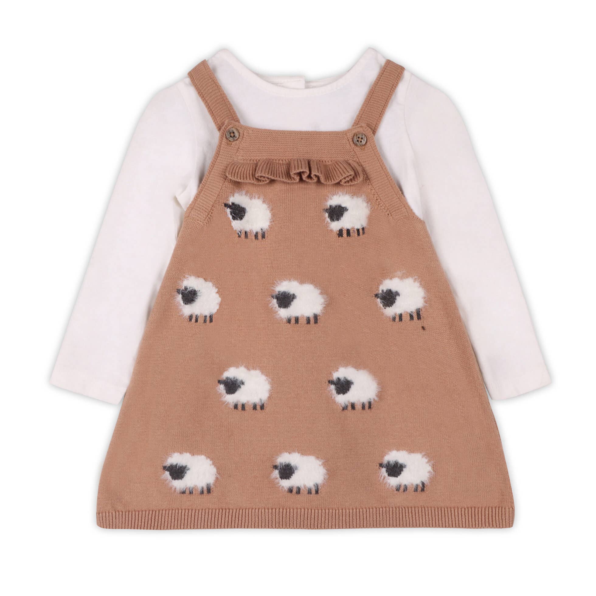 Sheep Jacquard Knit Baby Tunic Dress Set (Organic)
