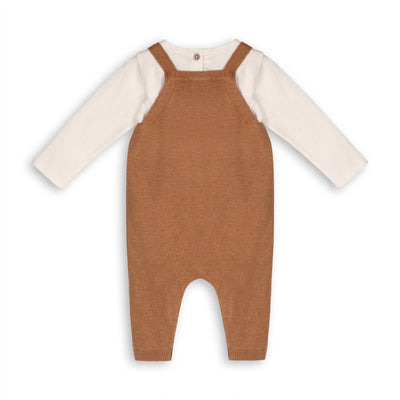 Organic Bear Sweater Knit Baby Overall & Bodysuit Set