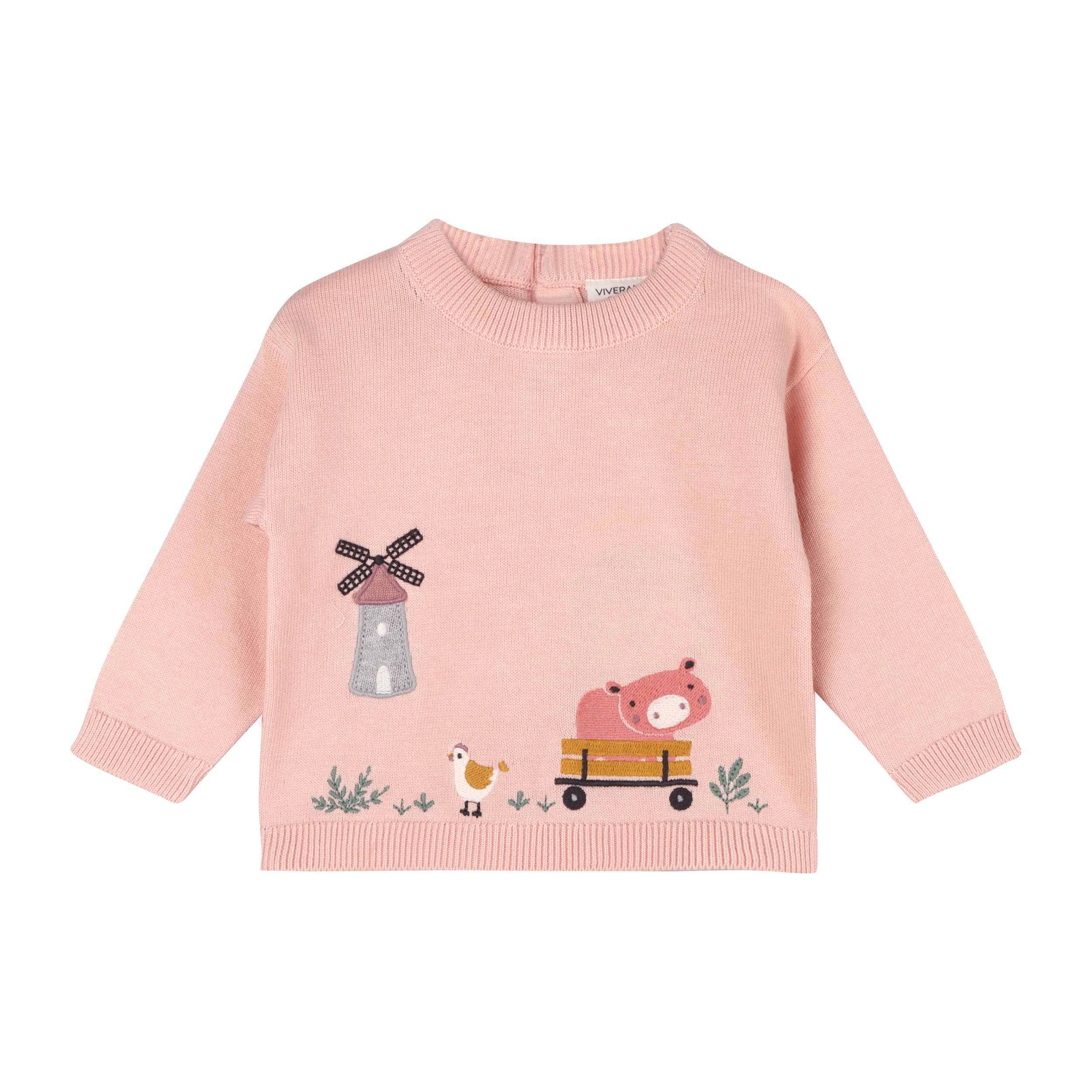 Farm Windmill Applique Sweater Knit Baby Pullover -Organic