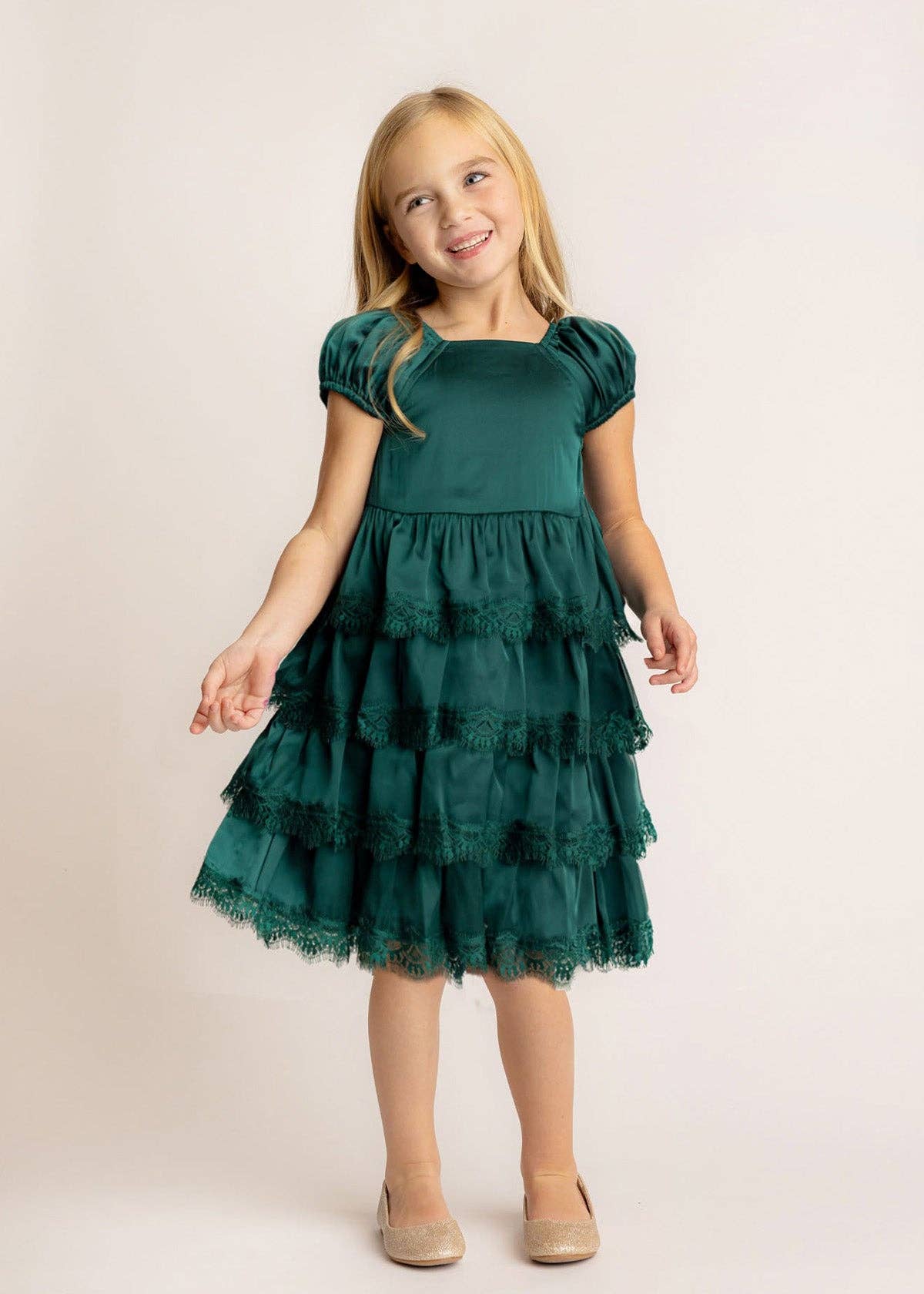 Emerald Green Tiered Dress