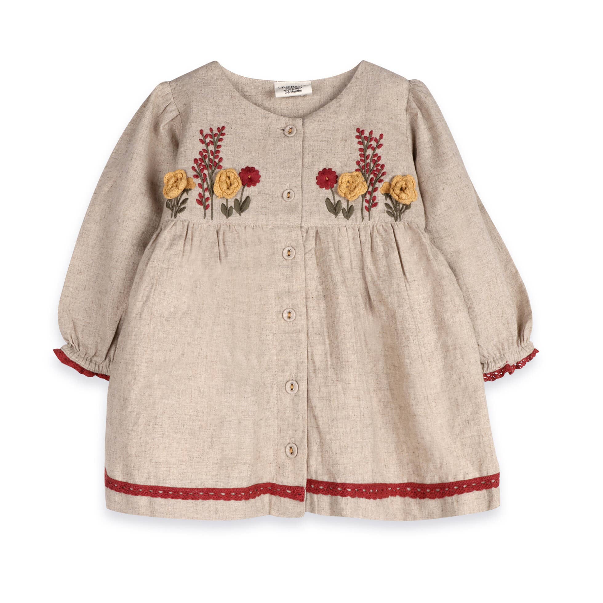 Ravello Embroidered Baby Dress & Bloomer (Linen Blend)
