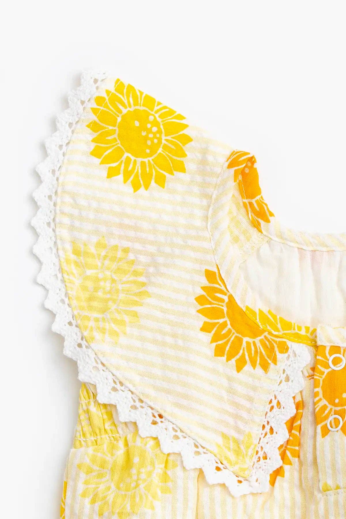 Smocked Bubble Romper Sunflower Burst