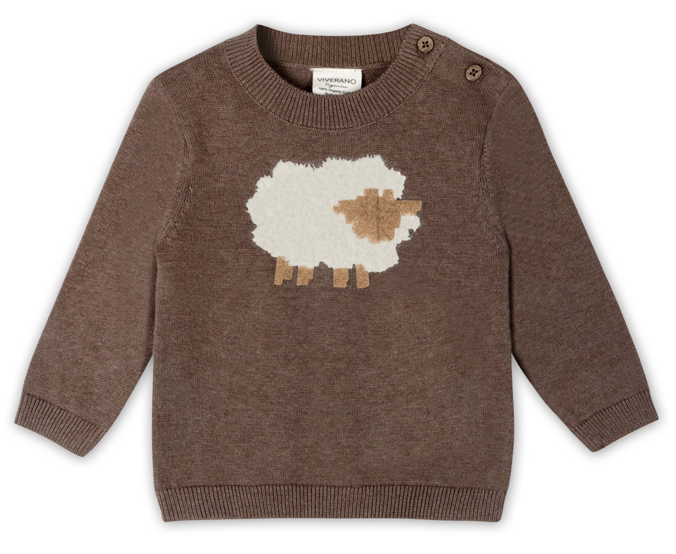 Sheep Jacquard Knit Baby Pullover & Pant SET Organic Cotton