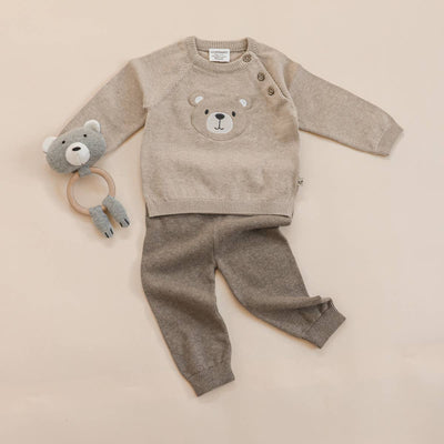 ORGANIC Teddy Bear Applique Baby Raglan Pullover