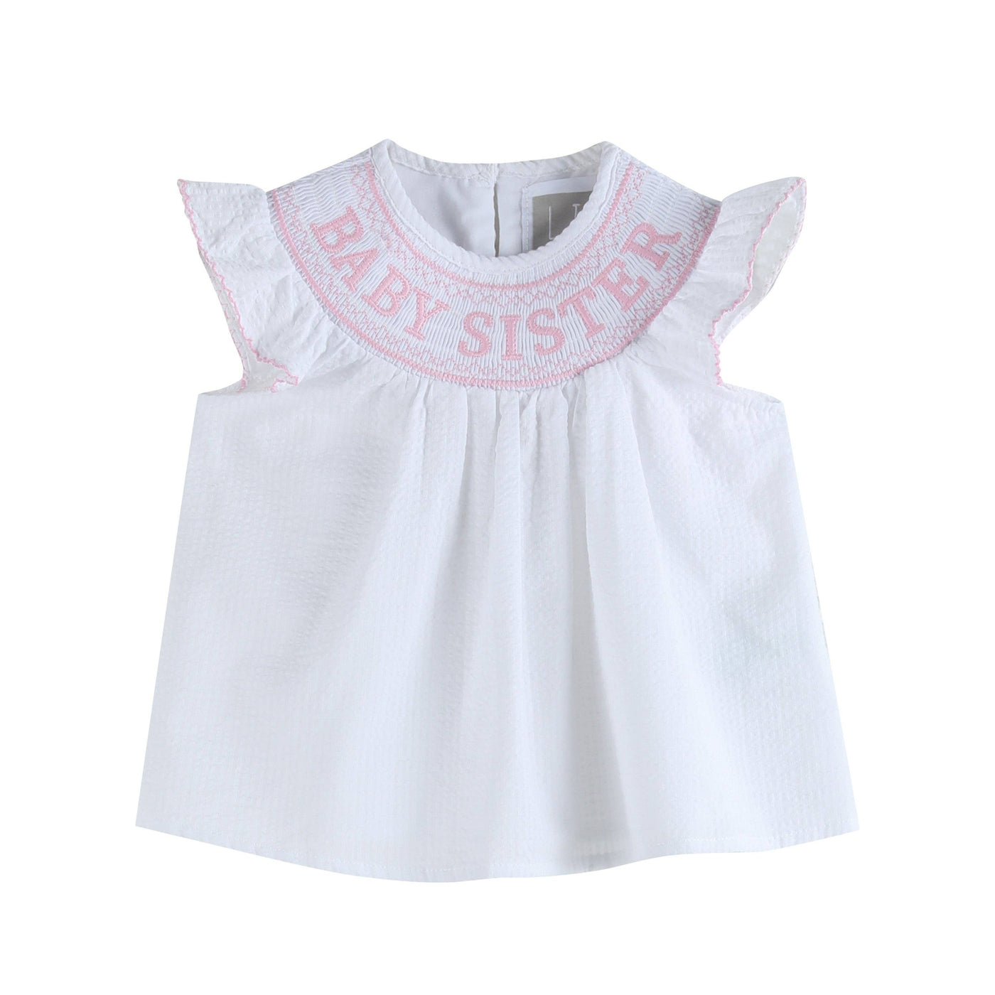 White Baby Sister Smocked Dress and Bloomer Set