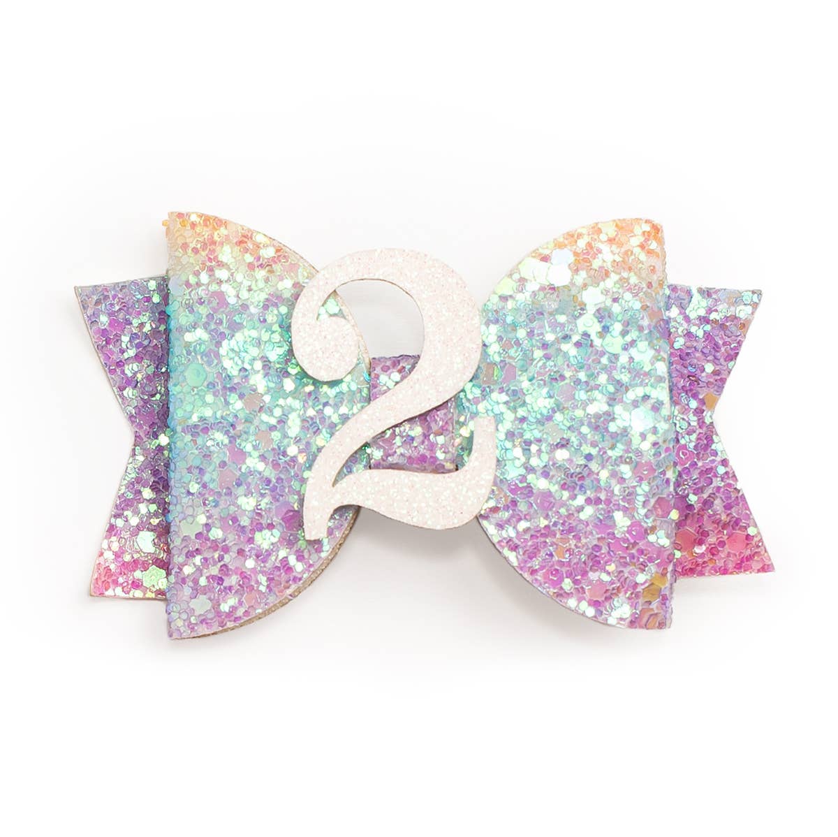 Rainbow #2 Clip - Kids Birthday Hair Clip