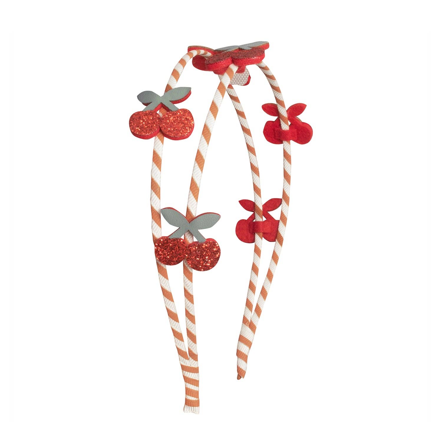 Stripy Cherry Double Headband