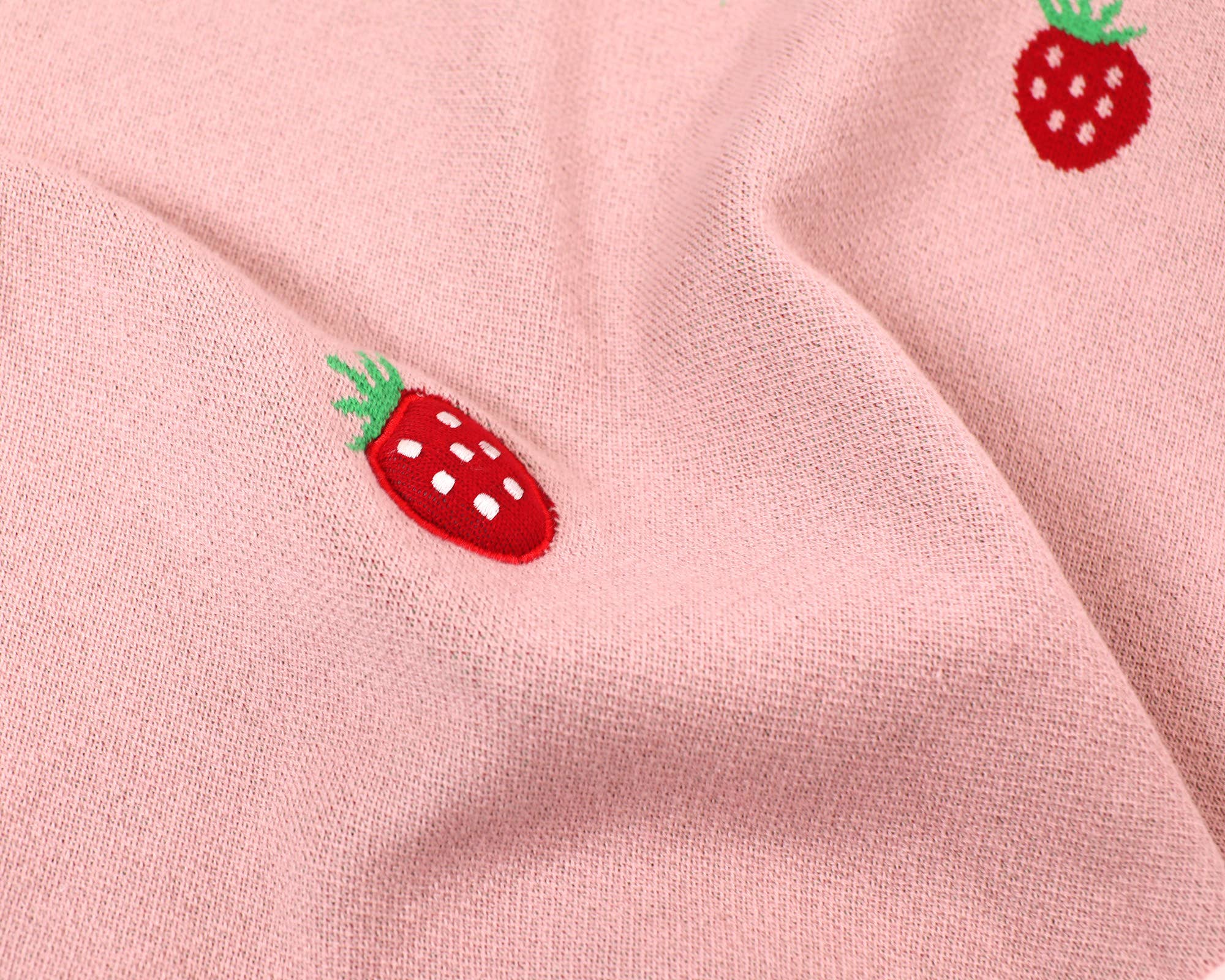 Organic Cotton 3D Strawberry Jacquard Baby Blanket