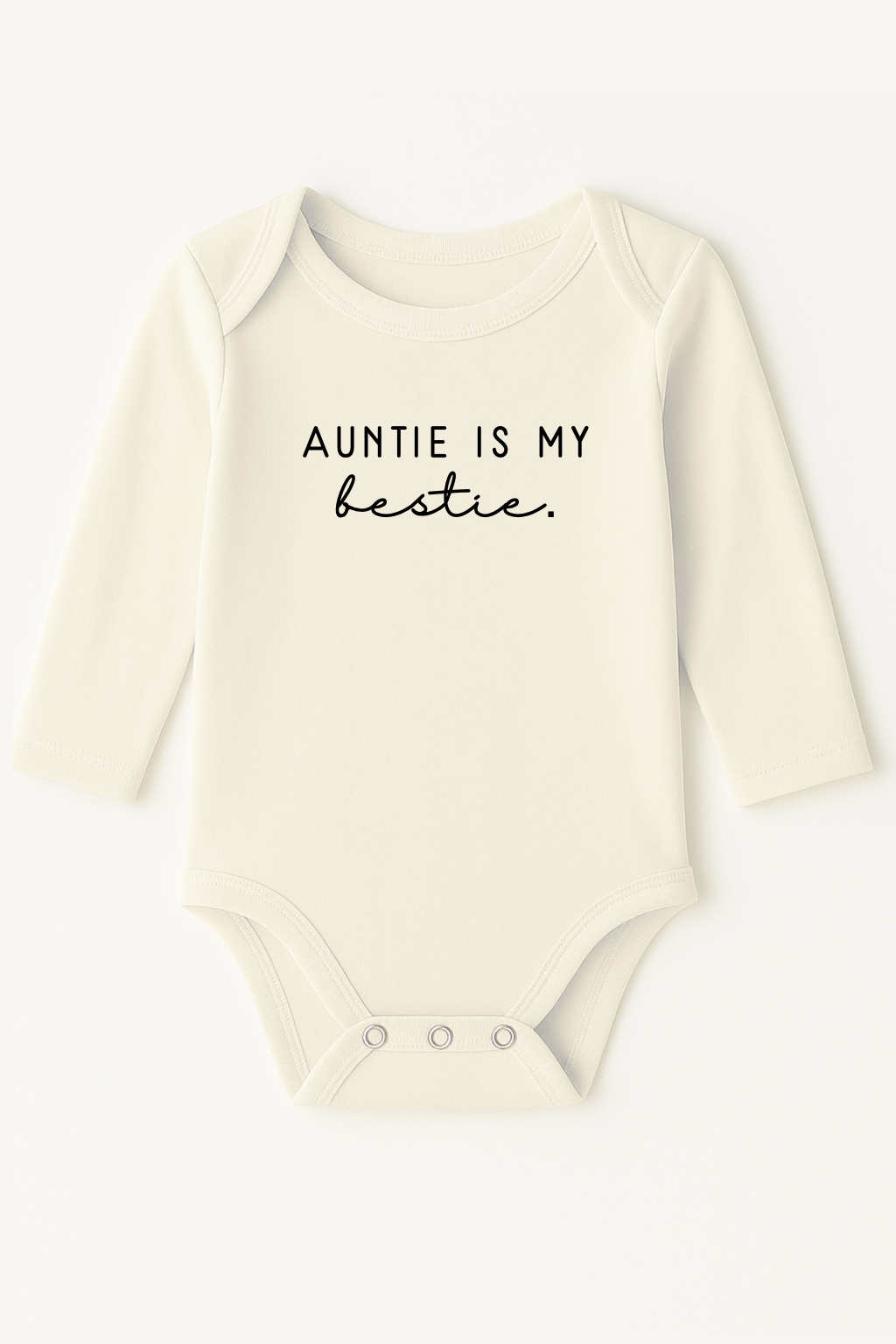 Auntie is My Bestie | Organic Baby Bodysuit | Long Sleeve