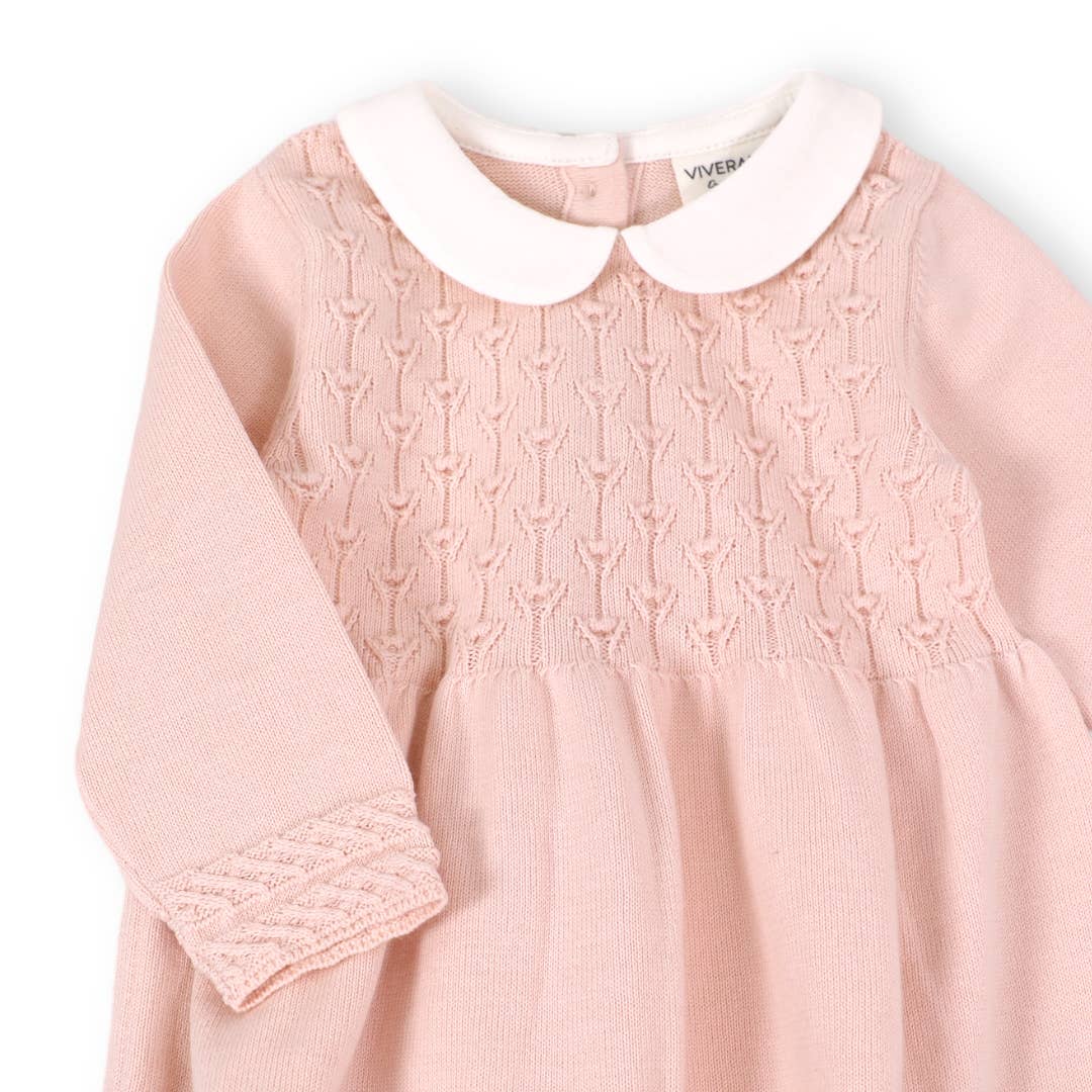 Organic Milan Peter Pan Tulip Knit Baby Sweater Dress