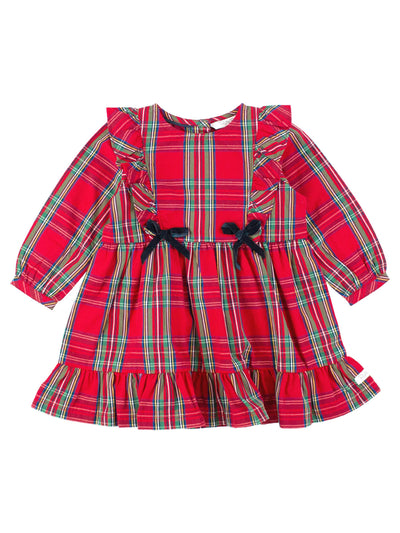 Plaid Ruffle Bow Dress