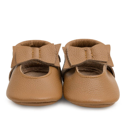 Bow Moccasins - Genuine Leather Baby Shoes (Brown)