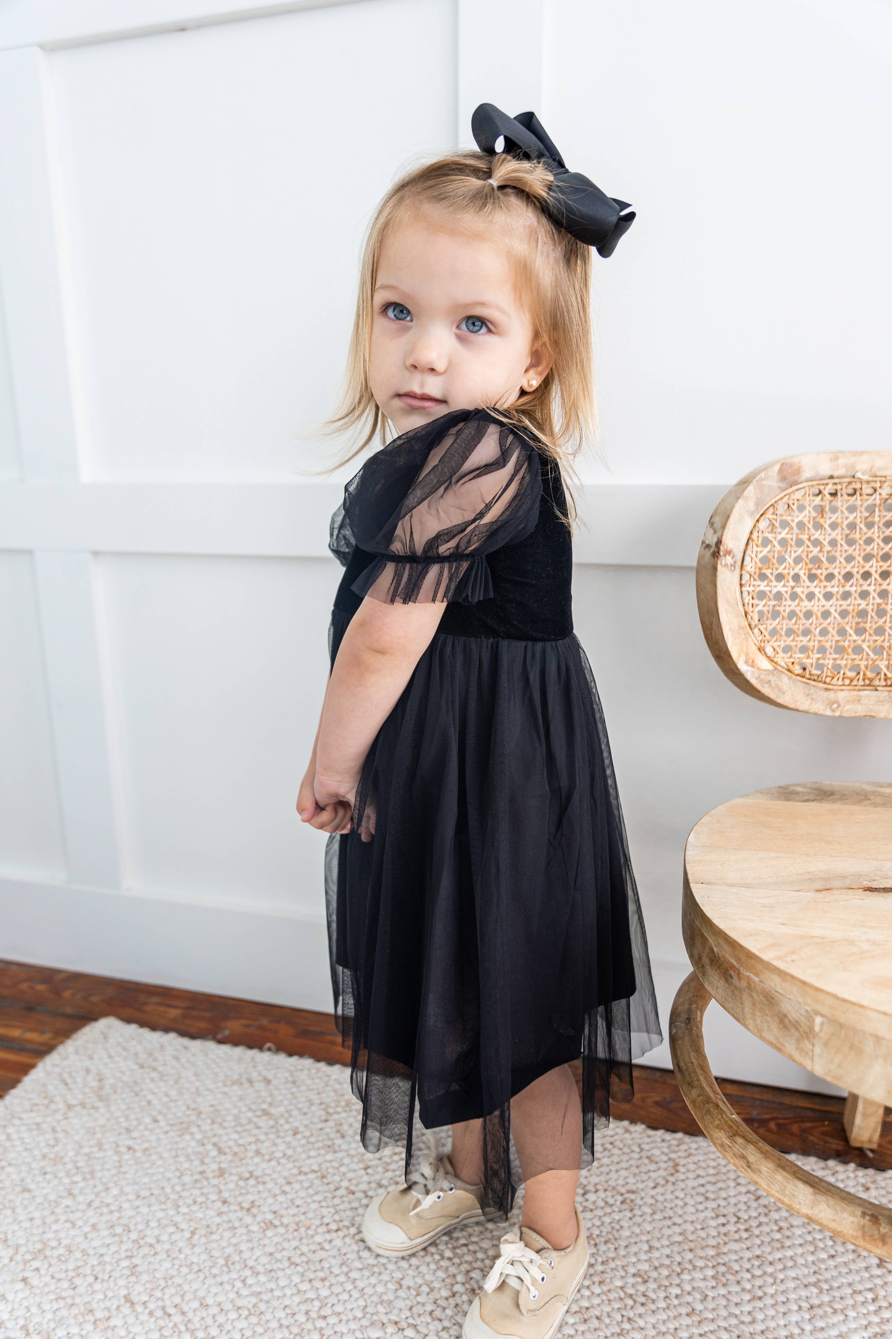 Black Tulle Puff Dress