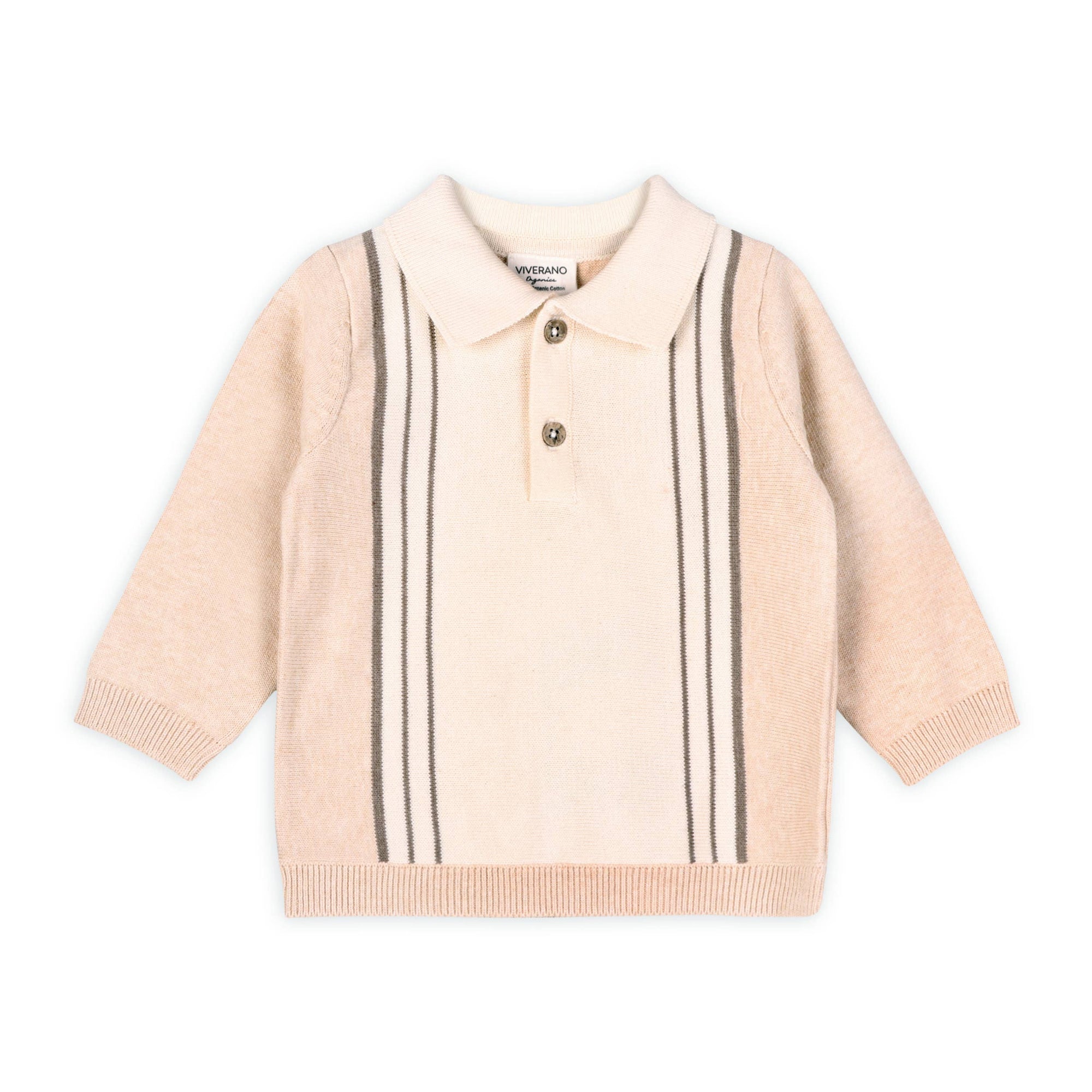 Classic Stripe Polo Knit Baby Pullover & Pant Set (Organic)