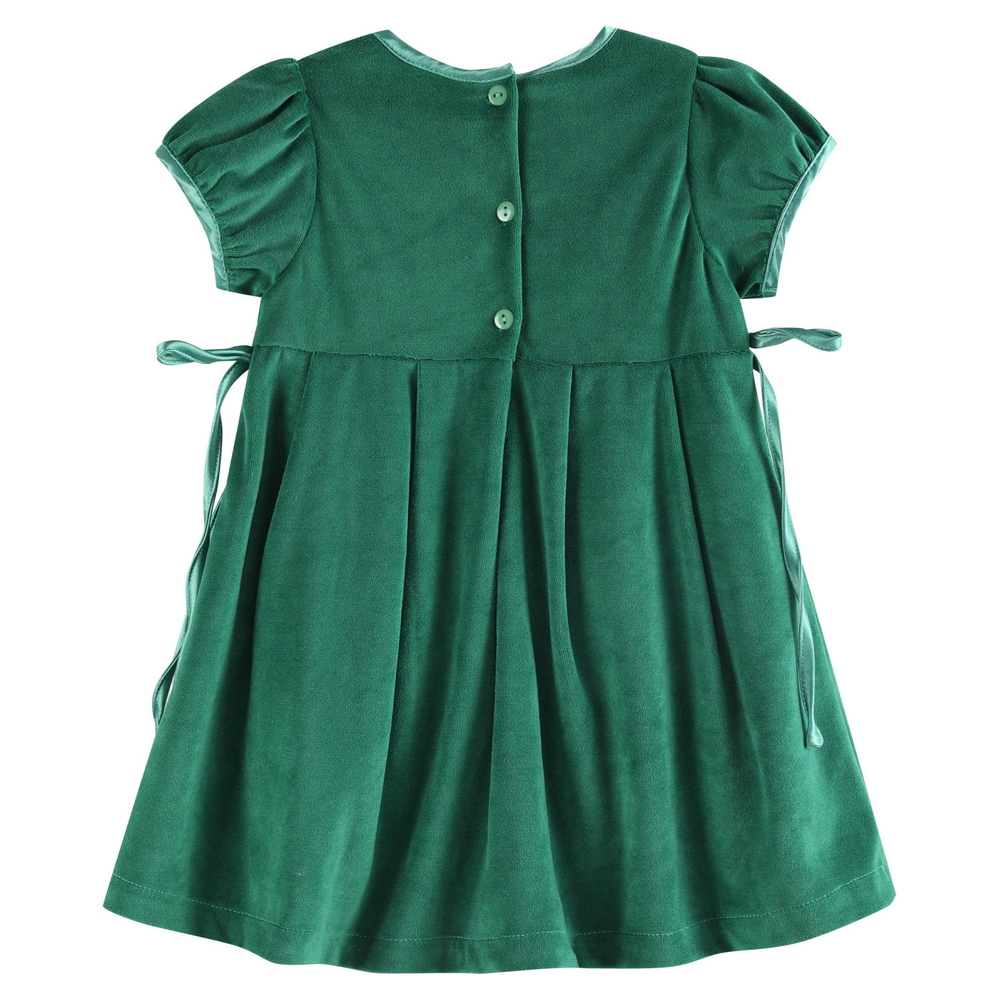 Green Velour and Satin Bow Christmas Dress