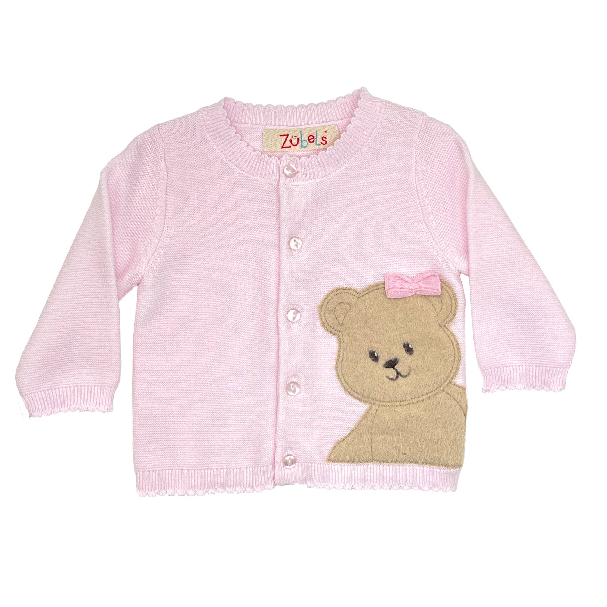 Bear Peek-A-Boo Cardigan Sweater in Pink