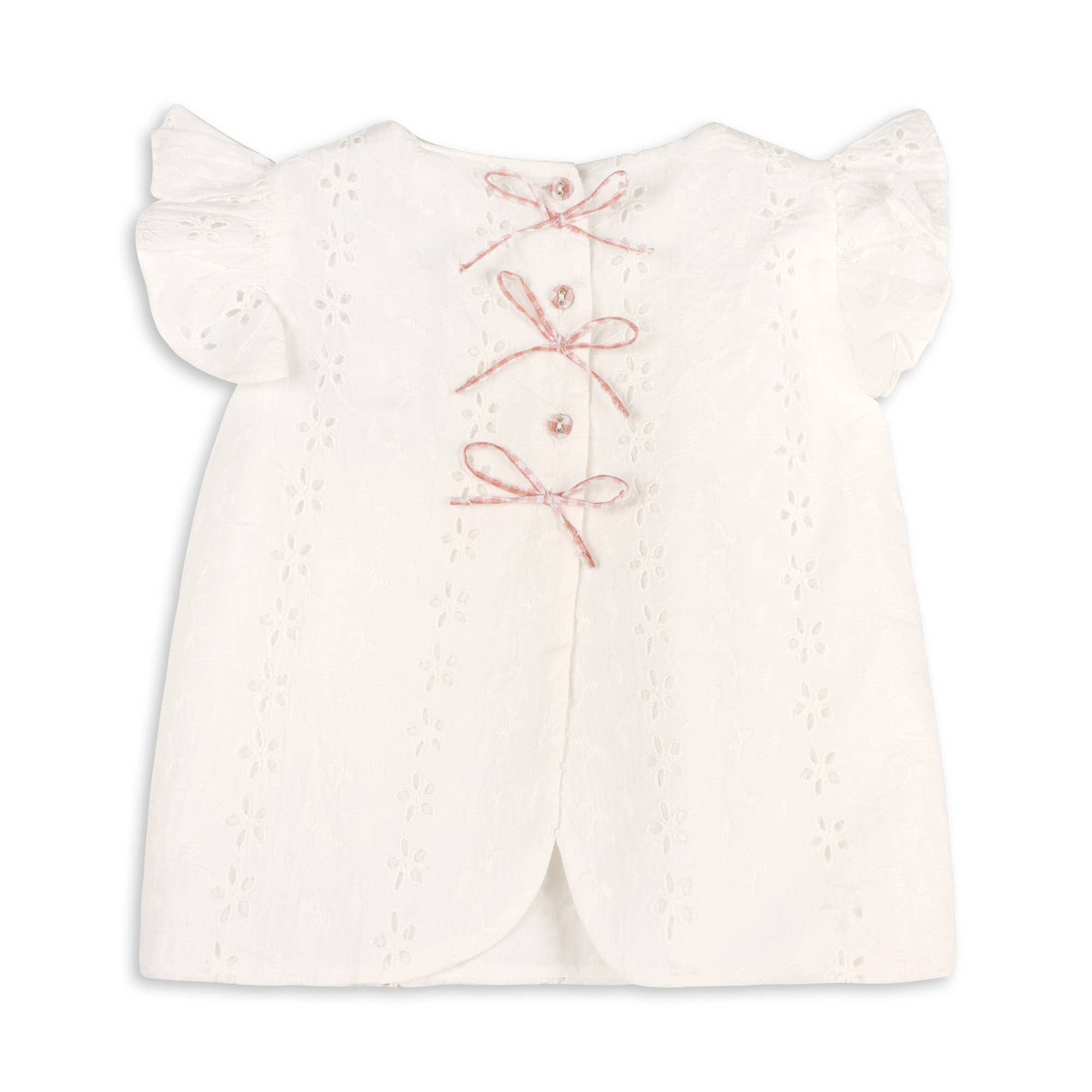 Organic Milly Eyelet & Bow Baby Top + Ruffled Bloomer