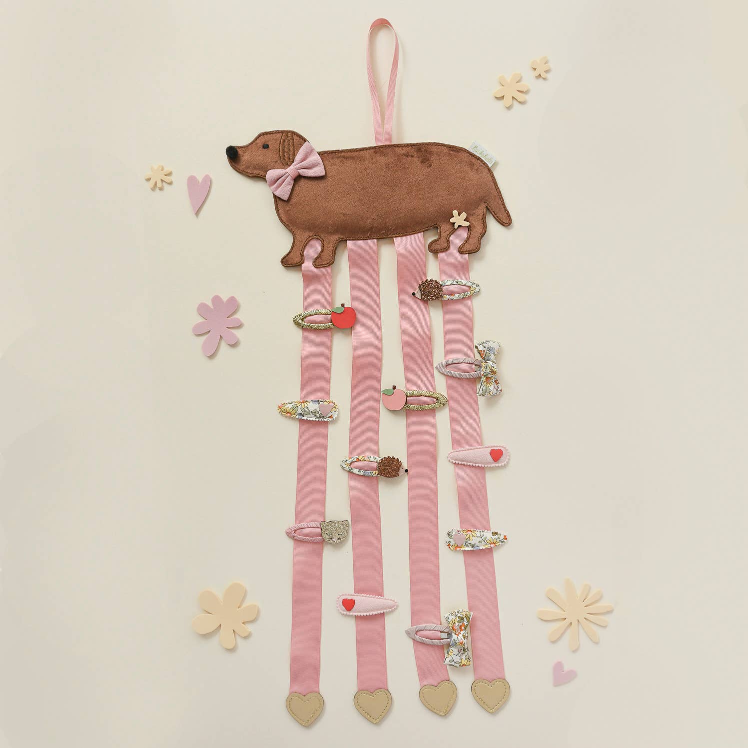 Sausage Dog 4 Ribbon Clip Hanger