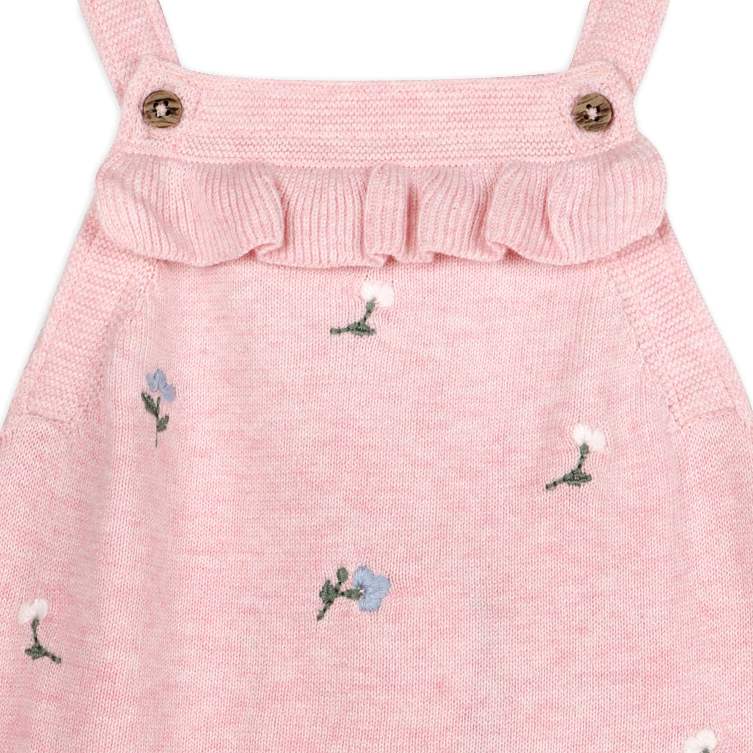 Floral Embroidered Tunic Baby Knit Dress Set (Organic)