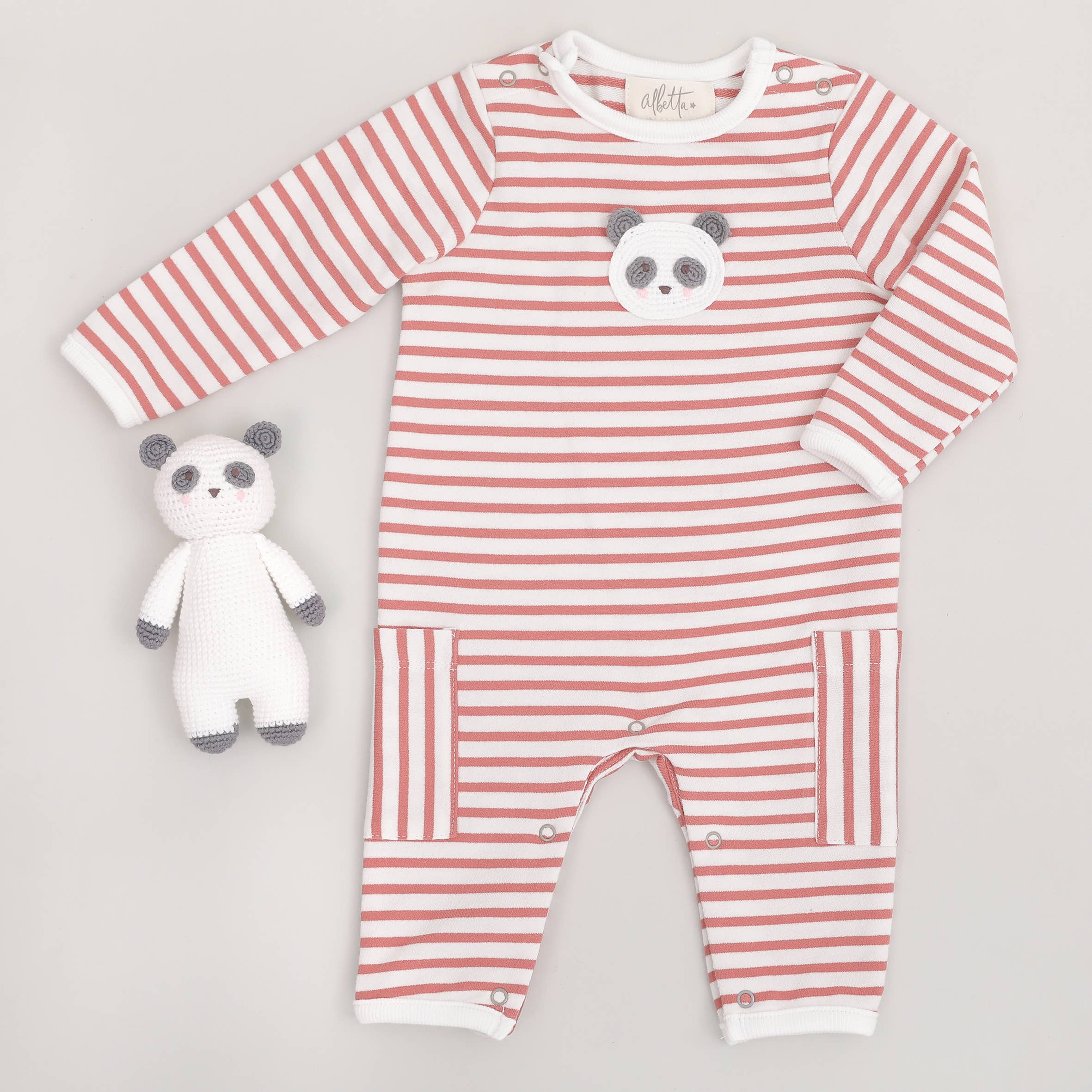 Crochet Panda Baby Romper