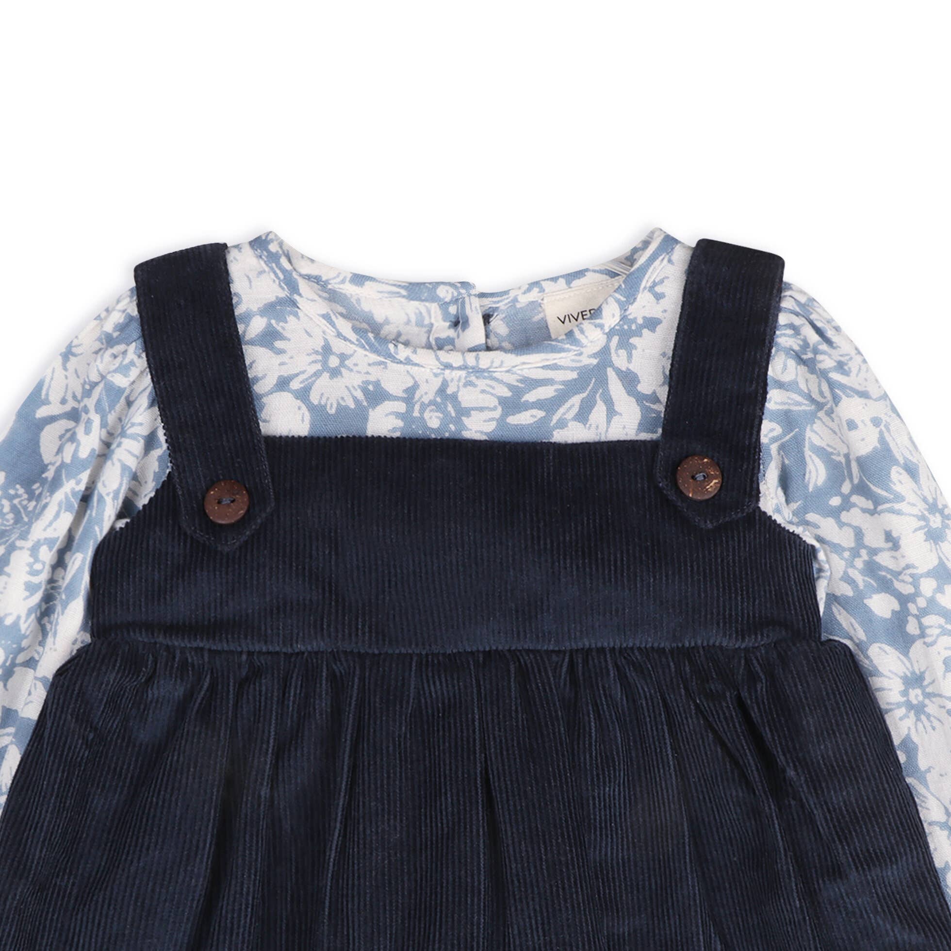 Cassis Pinafore Baby Dress & Bloomer Set (Organic Cotton)