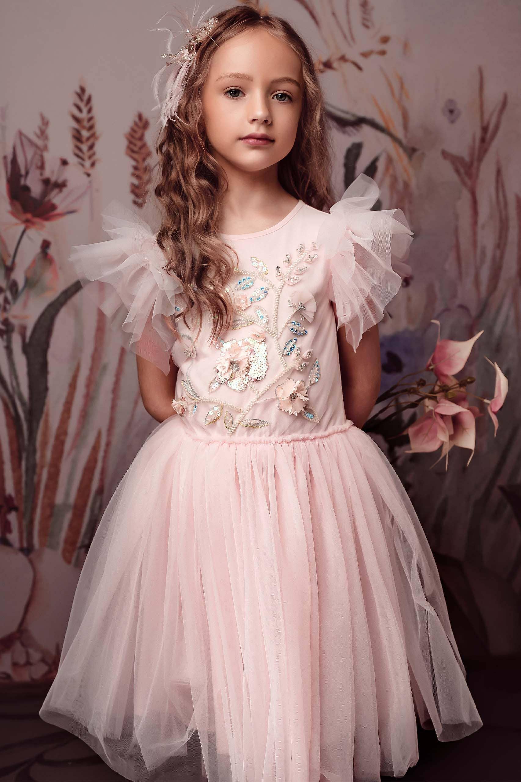 Embroidered Lace Flower Fairy Girl Dress