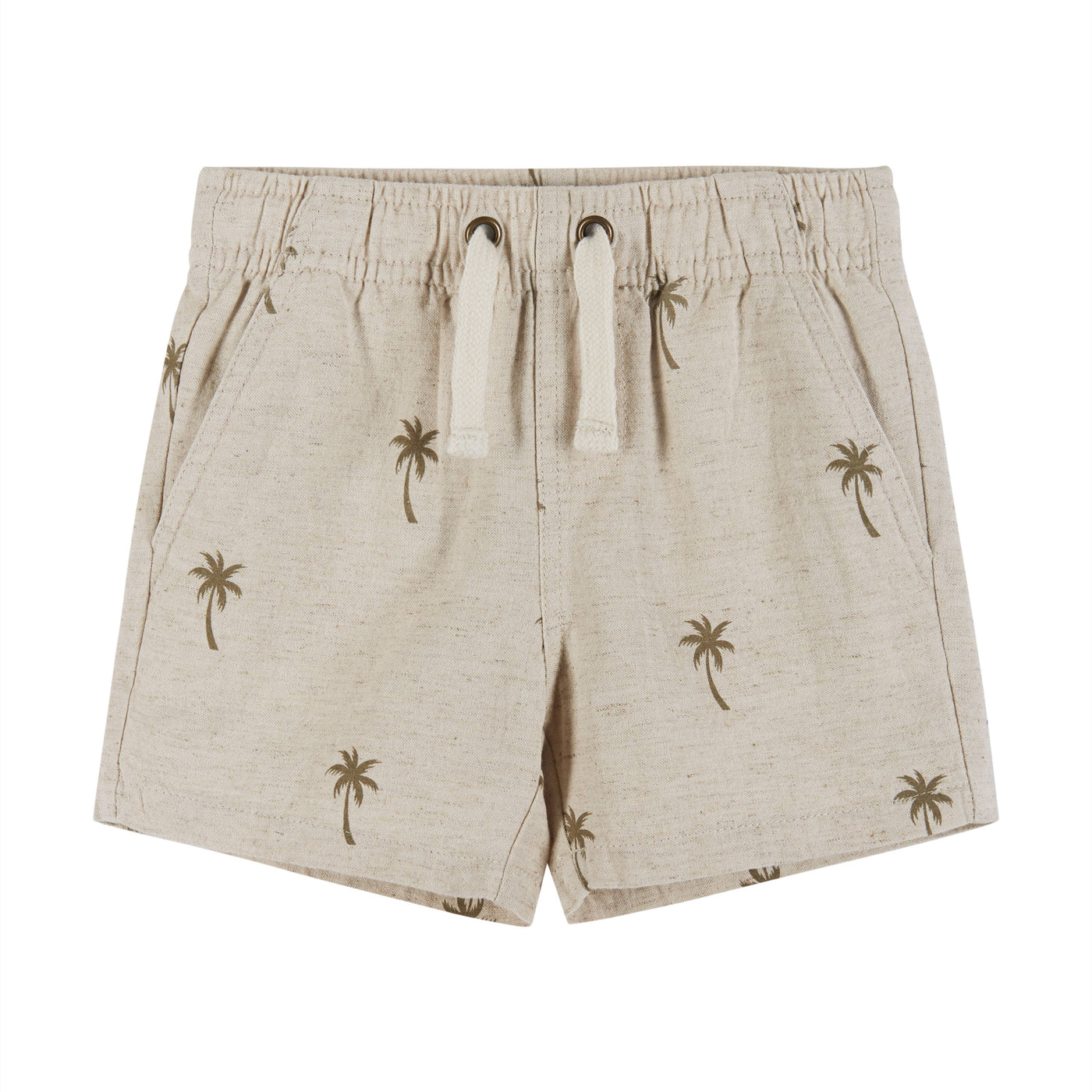 Boys Baby Beige Palm Print Cabana Set