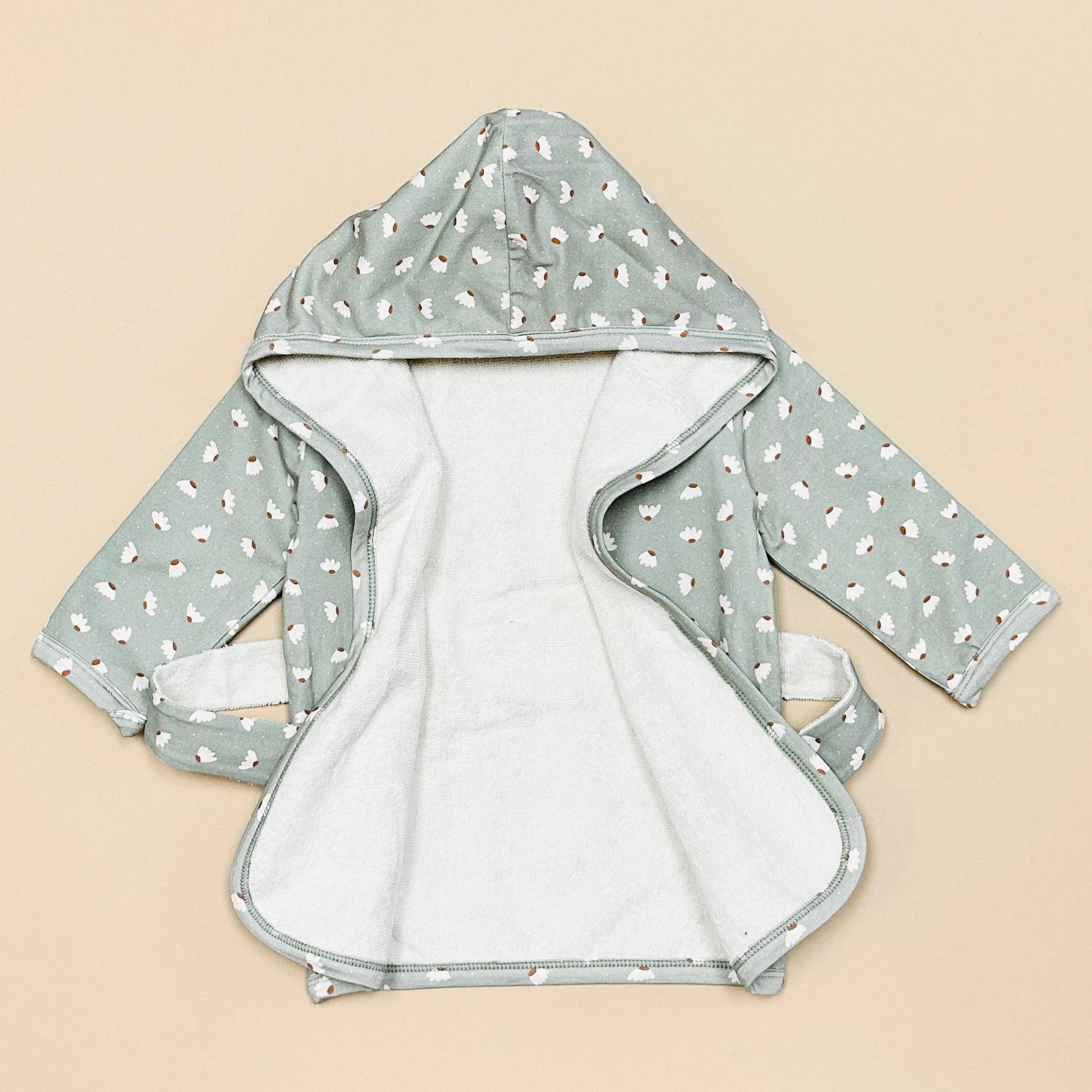 Floral Hooded Baby Bath Robe (Organic Cotton)