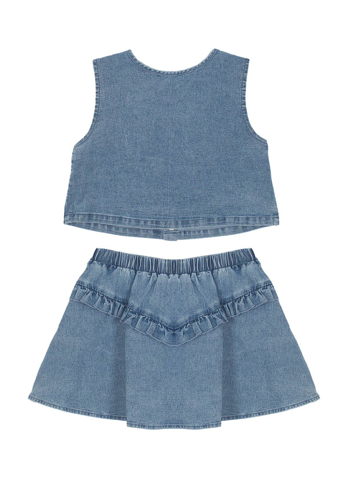 Zoey Denim Two Piece Dress Set