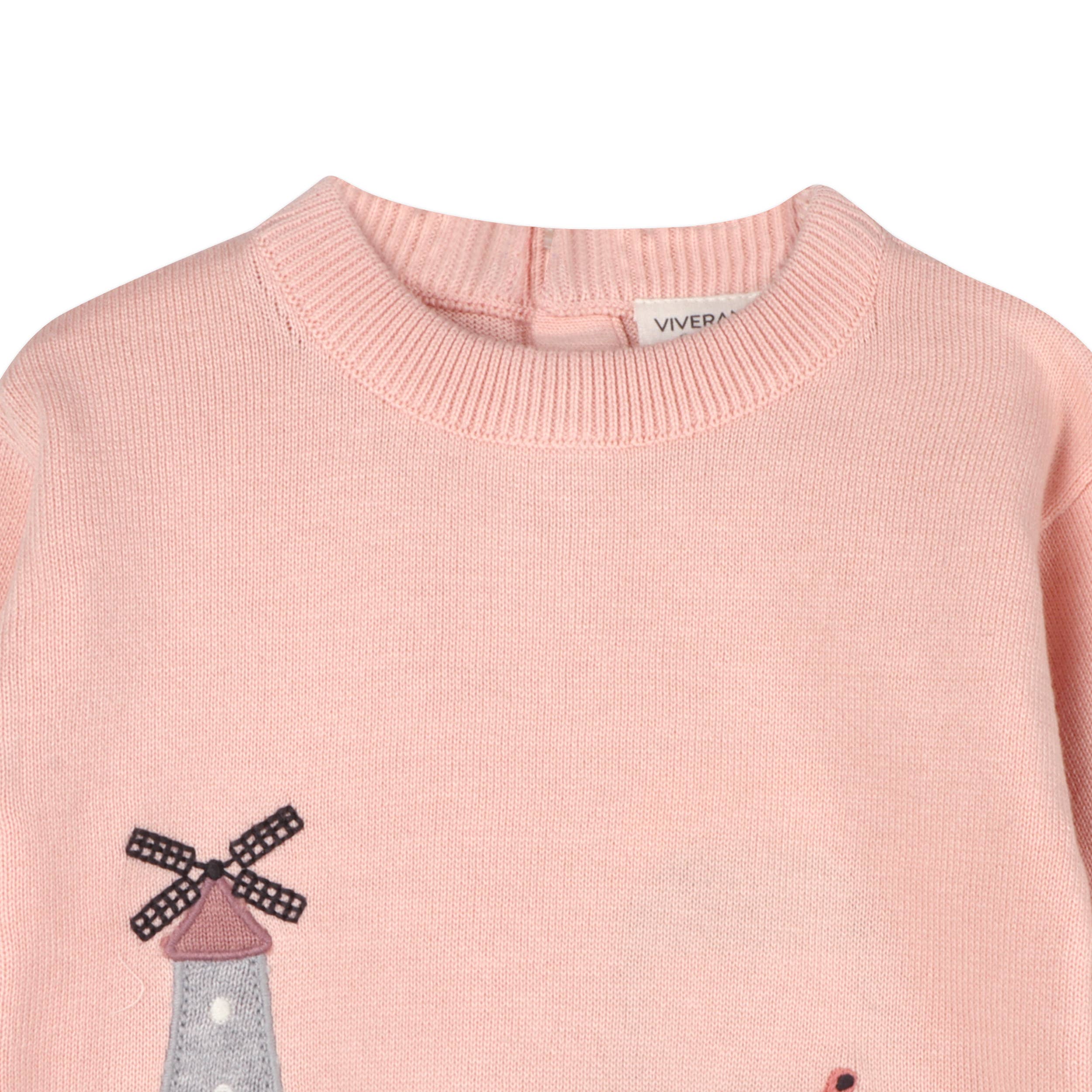 Farm Windmill Applique Sweater Knit Baby Pullover -Organic